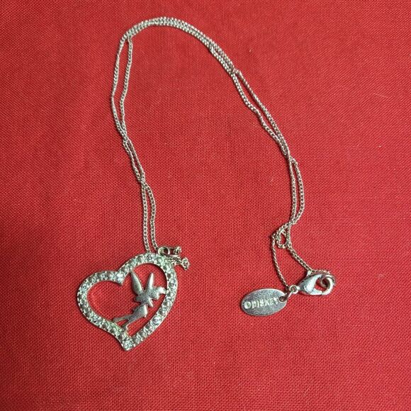 Disney Tinker Bell Silvertone Pendant Necklace - Picture 4 of 7